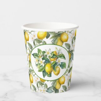 Lemon Branches Watercolor Paper Cups