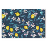 Tropical Flowers, Fruit and Birds Teal Tissue Paper