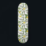 Lemon branches with blossoms and fruit skateboard<br><div class="desc">Hand-painted watercolor pattern with lemon branches with blossoms and fruit</div>