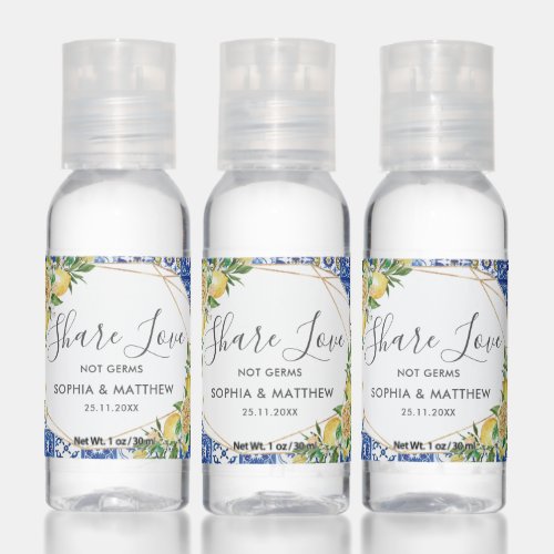 Lemon Bridal Baby Shower Birthday Wedding Favor  Hand Sanitizer