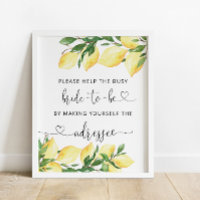 Lemon Bridal Shower Address an Envelope
