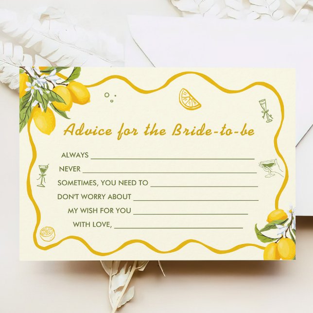 Lemon Bridal Shower Advice Card (Creator Uploaded)