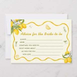 Lemon Bridal Shower Advice Card