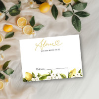 Lemon Bridal Shower Advice for the Bride Card