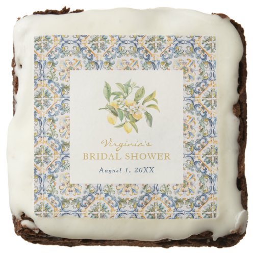 Lemon Bridal Shower Brownie