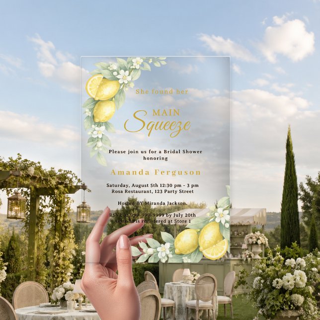 Lemon Bridal Shower citrus summer party Acrylic Invitations (Creator Uploaded)