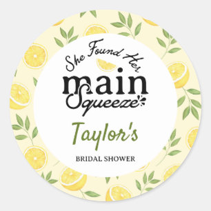 Lemon Bridal Shower Classic Round Sticker