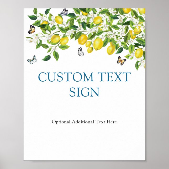 Lemon Bridal Shower Custom Text Sign (Front)