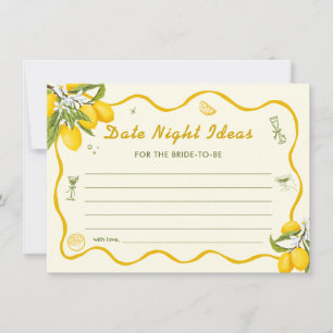 Lemon Bridal Shower Date Night Ideas Cards