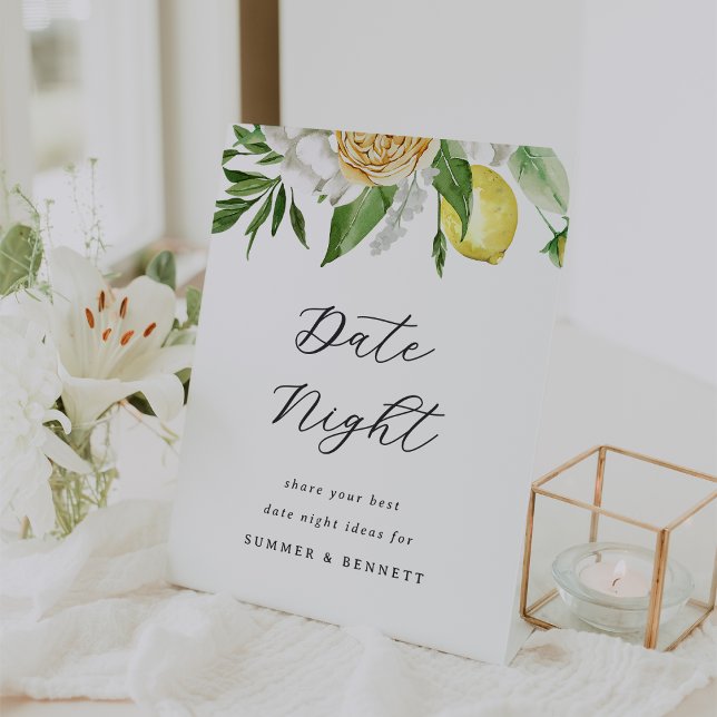 Lemon Bridal Shower Date Night Pedestal Sign (Creator Uploaded)