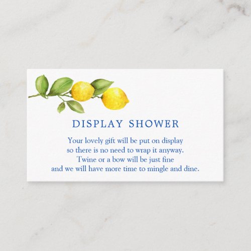 Lemon Bridal Shower Display Shower Enclosure Card