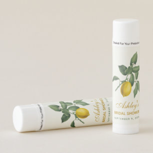 Lemon Bridal Shower Elegant Script Citrus Greenery Lip Balm