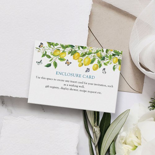Lemon Bridal Shower Enclosure Card