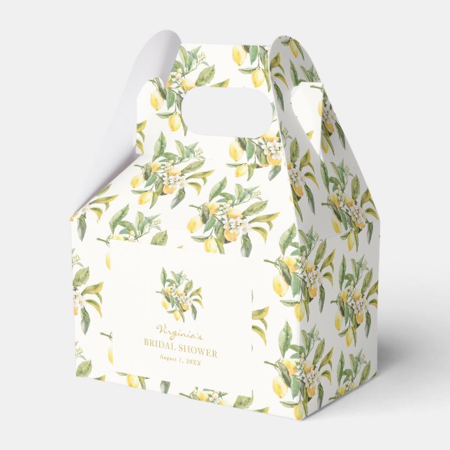 Lemon Bridal Shower Favor Box (Front Side)