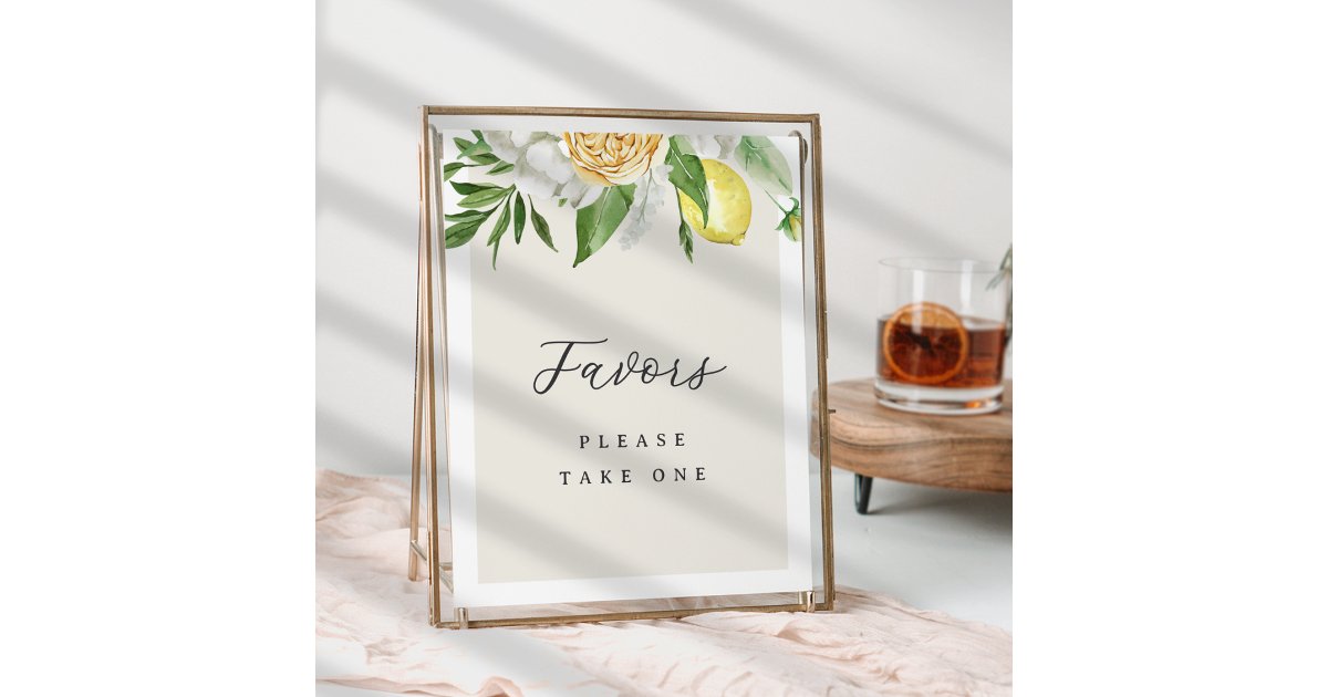 Bridal Shower Favor Table Sign Bridal Shower Favor Table Sign