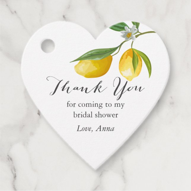 Lemon Bridal shower Favor Tags (Front)