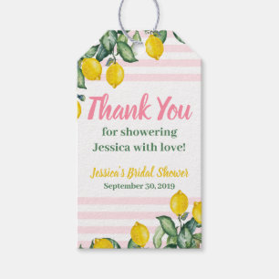Lemon Bridal Shower Favor Tags, Summer Gift Tags