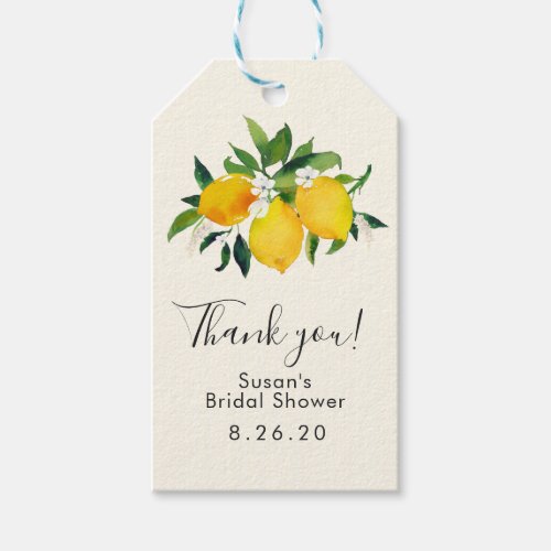 Lemon Bridal Shower Gift Tag Thank you Gift Tags