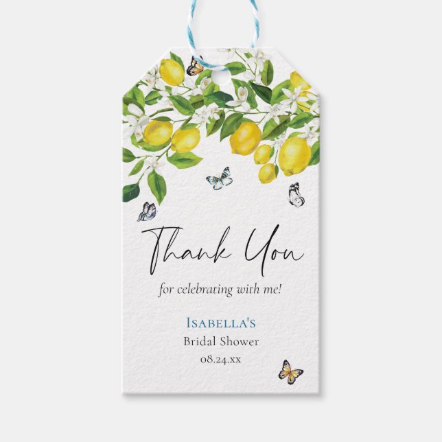 Lemon Bridal Shower Gift Tags (Front)