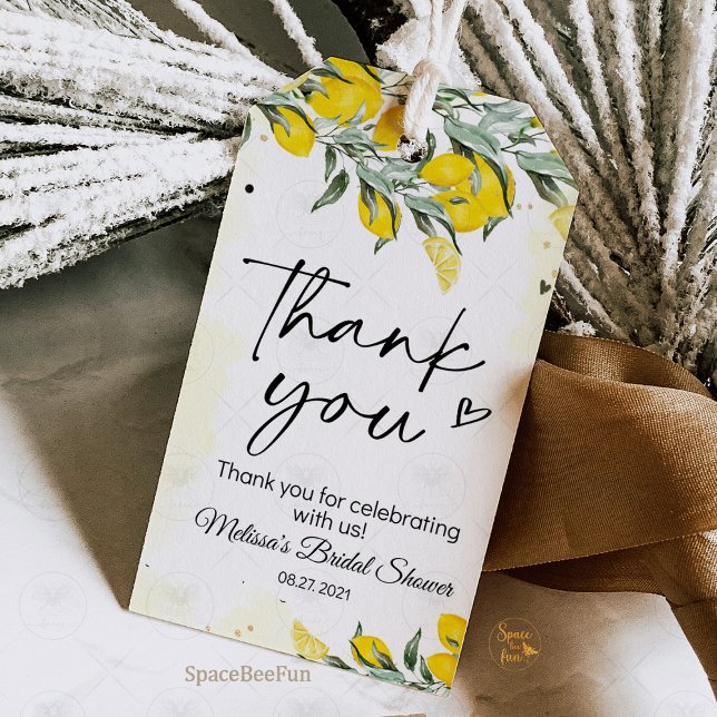 Lemon bridal shower gift tags (All products in this store are copyright SpaceBeeFunParty © All SpaceBeeFunParty products are for PE)