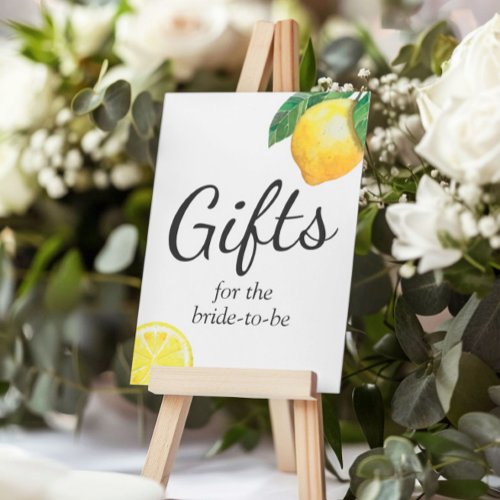 Lemon Bridal Shower Gifts Sign