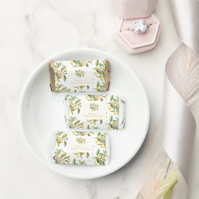 Lemon Bridal Shower Hershey's Miniatures (Lemon Floral Bridal Shower Chocolate Hershey's Miniatures by Painted Paperie
)