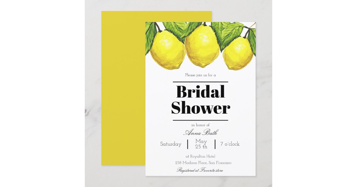 Lemon Bridal Shower Invitation
