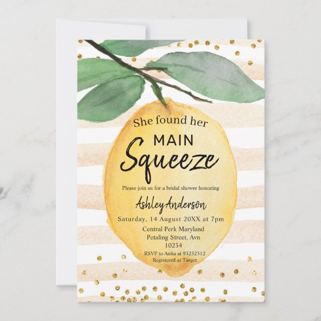Lemon Bridal Shower Invitation (Front)