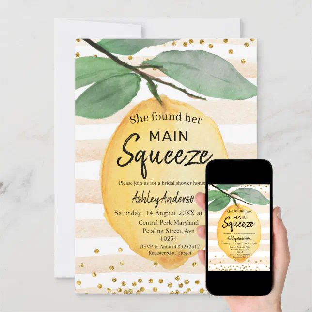 Lemon Bridal Shower Invitation Zazzle