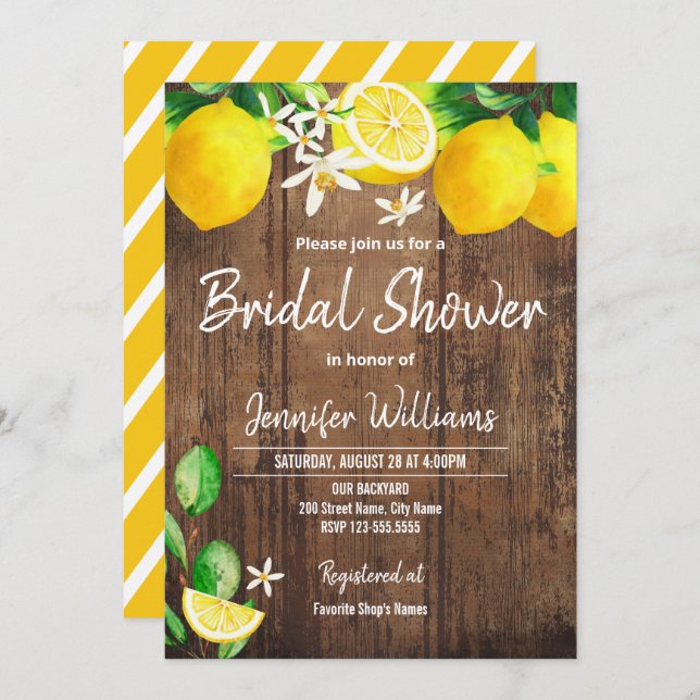 Lemon Bridal Shower Invitation (Front/Back)