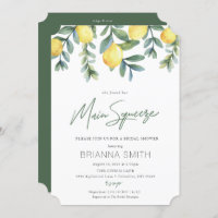Lemon Bridal Shower invitation main squeeze
