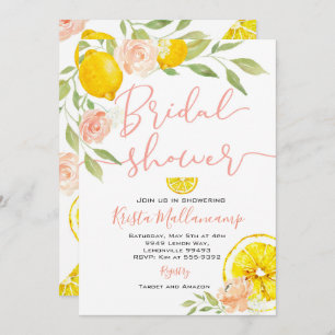 Lemon Bridal Shower Invitation Wedding Flowers