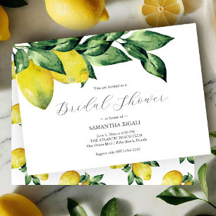 Lemon Bridal shower invitations Horizontal