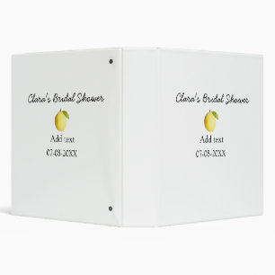 Lemon bridal shower modern simple minimal rustic b 3 ring binder