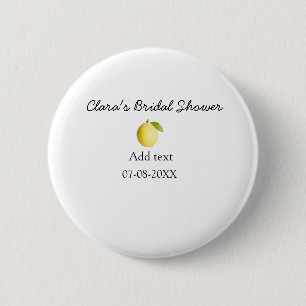 Lemon bridal shower modern simple minimal rustic b button