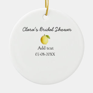Lemon bridal shower modern simple minimal rustic b ceramic ornament