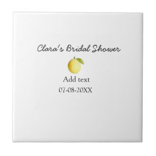 Lemon bridal shower modern simple minimal rustic b ceramic tile