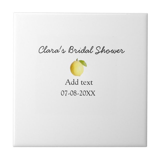 Lemon bridal shower modern simple minimal rustic b ceramic tile (Front)