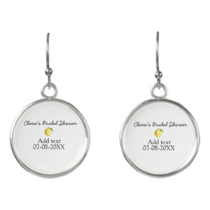 Lemon bridal shower modern simple minimal rustic b earrings