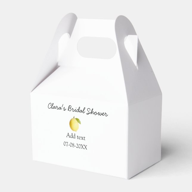 Lemon bridal shower modern simple minimal rustic b favor boxes (Front Side)