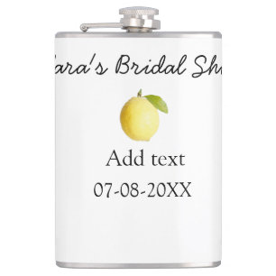 Lemon bridal shower modern simple minimal rustic b flask
