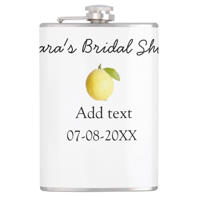 Lemon bridal shower modern simple minimal rustic b flask (Front)