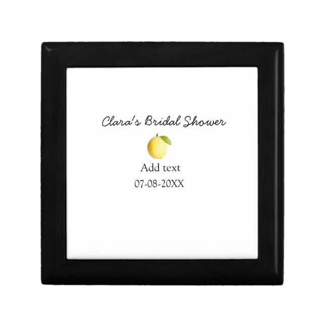 Lemon bridal shower modern simple minimal rustic b gift box (Front)