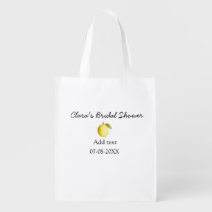 Lemon bridal shower modern simple minimal rustic b grocery bag