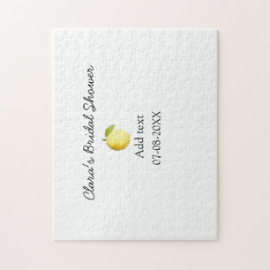Lemon bridal shower modern simple minimal rustic b jigsaw puzzle