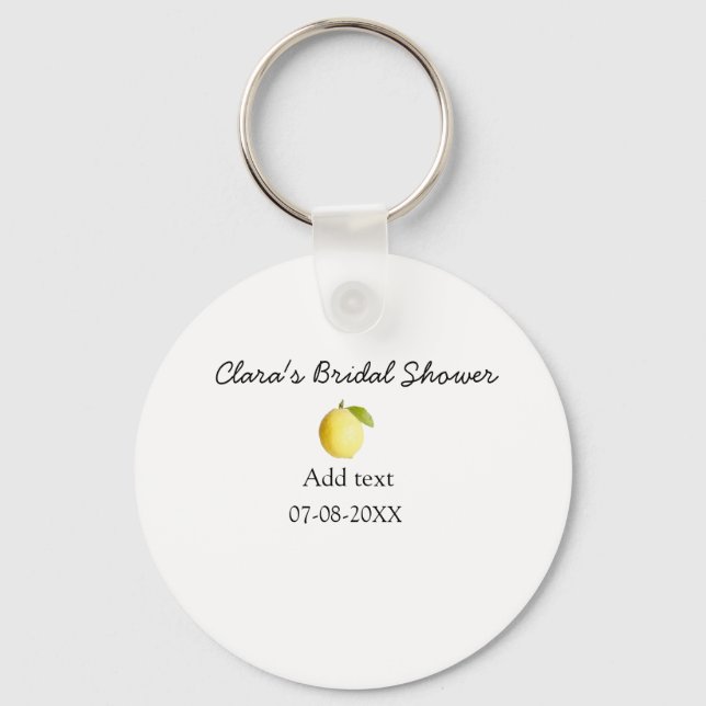 Lemon bridal shower modern simple minimal rustic b keychain (Front)