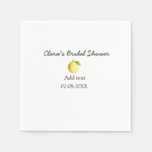 Lemon bridal shower modern simple minimal rustic b napkins