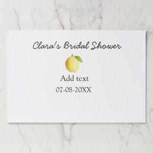 Lemon bridal shower modern simple minimal rustic b paper pad