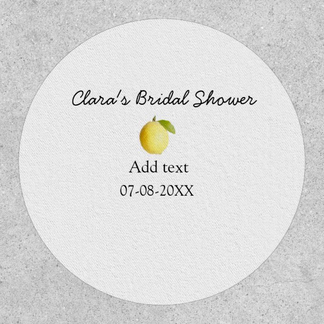 Lemon bridal shower modern simple minimal rustic b patch (Front)
