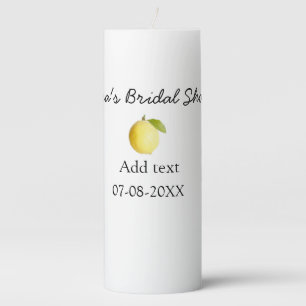 Lemon bridal shower modern simple minimal rustic b pillar candle